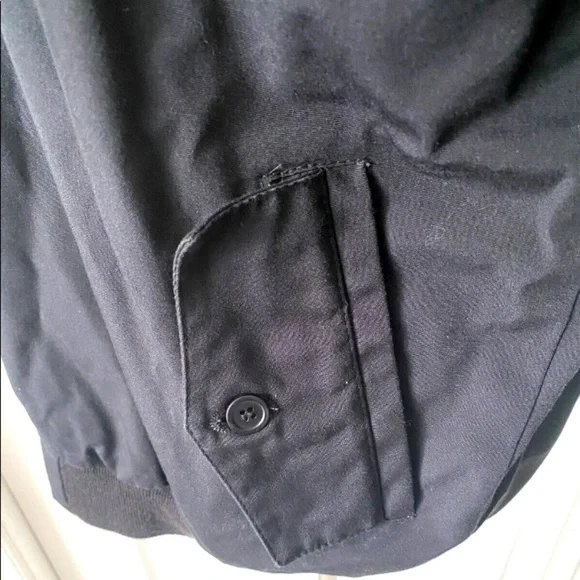 Mens Vintage Izod Sz Large Jacket Coat Lightweight Black Plaid Logo Crest EUC